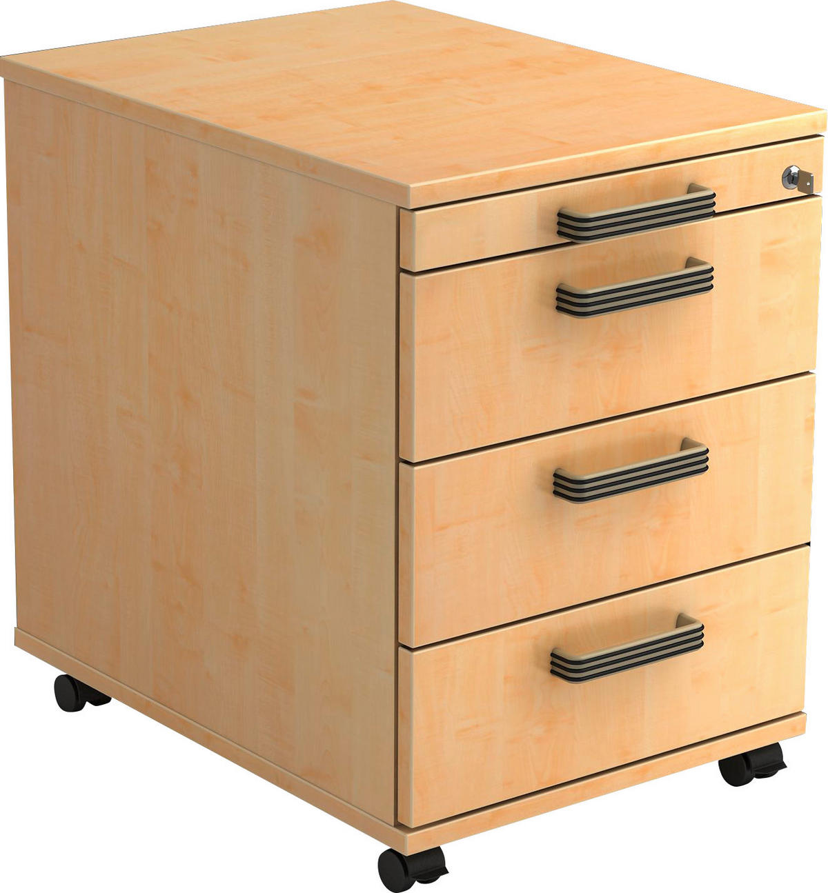 ROLLCONTAINER Ahornfarben  - Ahornfarben/Alufarben, KONVENTIONELL, Holzwerkstoff/Kunststoff (42,8/59/56cm) - Venda