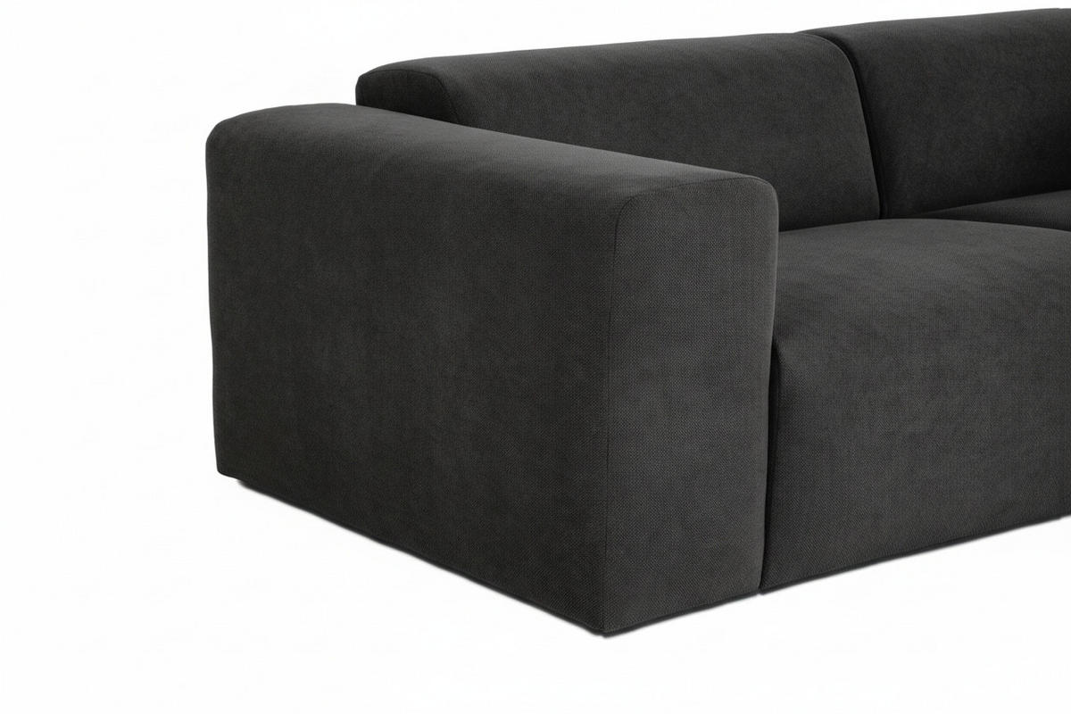 3-SITZER-SOFA Struktur Anthrazit  - Anthrazit/Schwarz, Design, Kunststoff/Textil (266/76/116cm) - MID.YOU