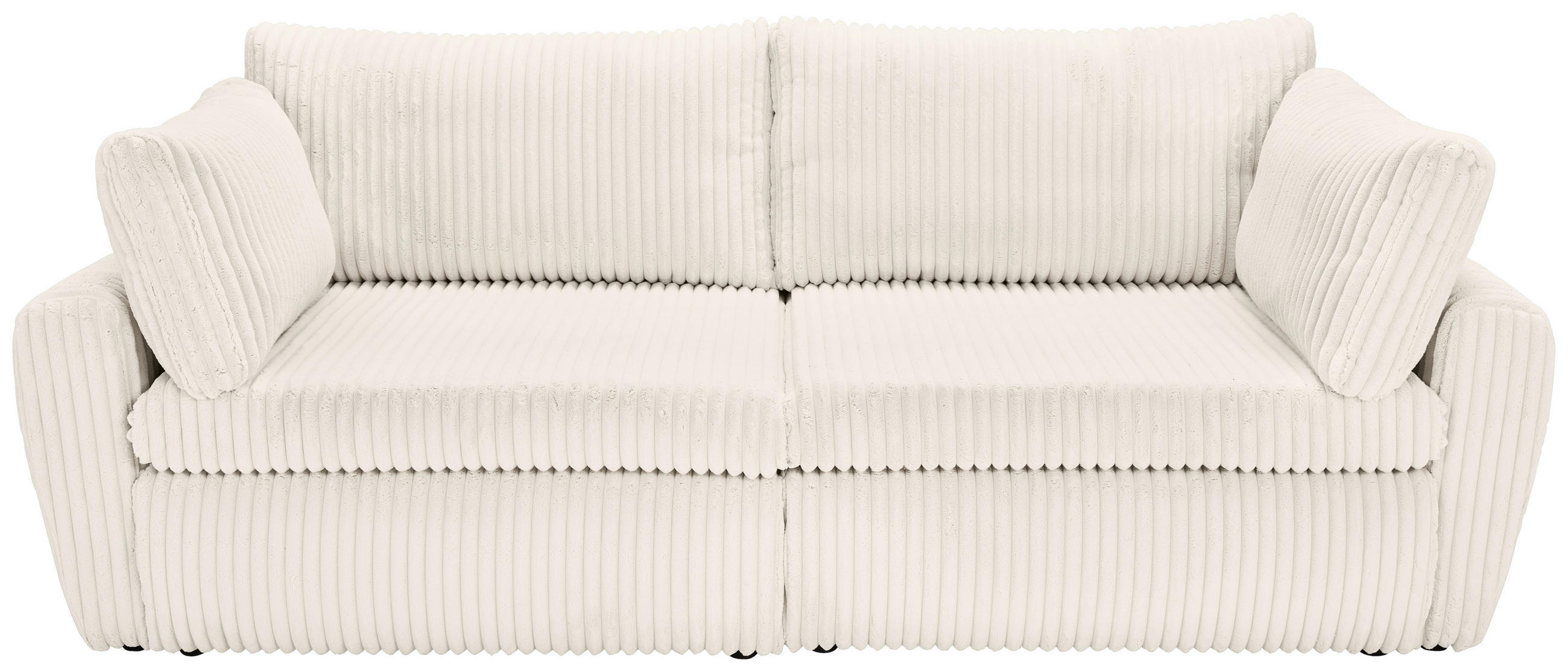SCHLAFSOFA Cord, Plüsch Weiß  - Schwarz/Weiß, MODERN, Kunststoff/Textil (240/90/120cm) - Carryhome