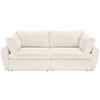 SCHLAFSOFA Cord, Plüsch Weiß  - Schwarz/Weiß, MODERN, Kunststoff/Textil (240/90/120cm) - Carryhome