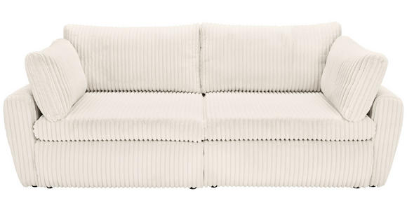 SCHLAFSOFA in Cord, Plüsch Weiß  - Schwarz/Weiß, MODERN, Kunststoff/Textil (240/90/120cm) - Carryhome