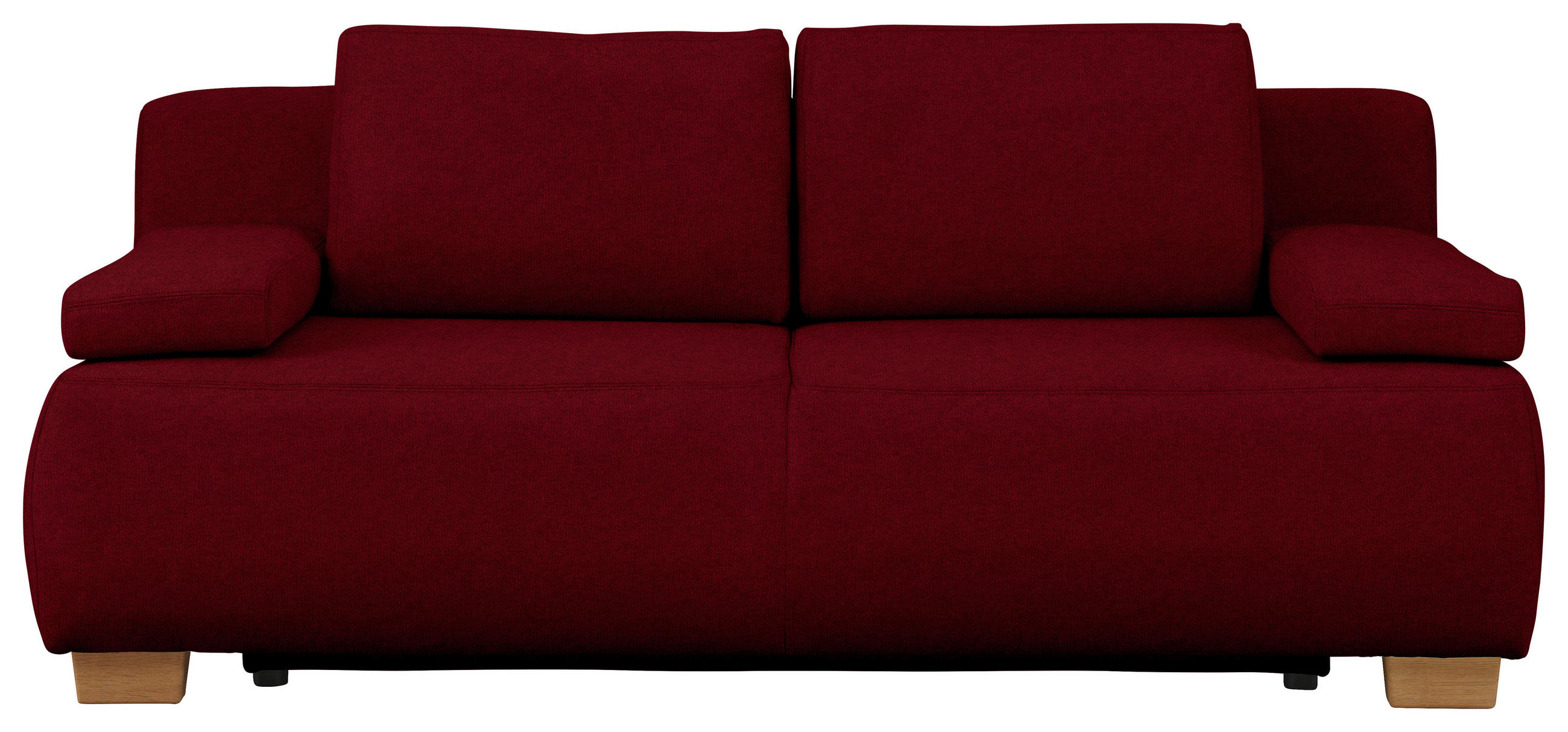 BOXSPRINGSOFA in Webstoff Dunkelrot  - Naturfarben/Dunkelrot, MODERN, Holz/Textil (205/93/108cm) - Venda
