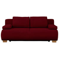 BOXSPRINGSOFA  in Webstoff Dunkelrot  - Naturfarben/Dunkelrot, MODERN, Holz/Textil (205/93/108cm) - Venda