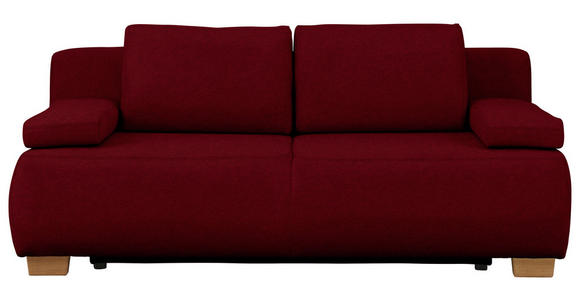 BOXSPRINGSOFA in Webstoff Dunkelrot - Naturfarben/Dunkelrot, MODERN, Holz/Textil (205/93/108cm) - Venda