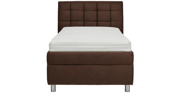 POLSTERBETT Matratze, Lattenrost Braun 100/200 cm - Silberfarben/Weiß, KONVENTIONELL, Holz/Textil (100/200cm) - Esposa