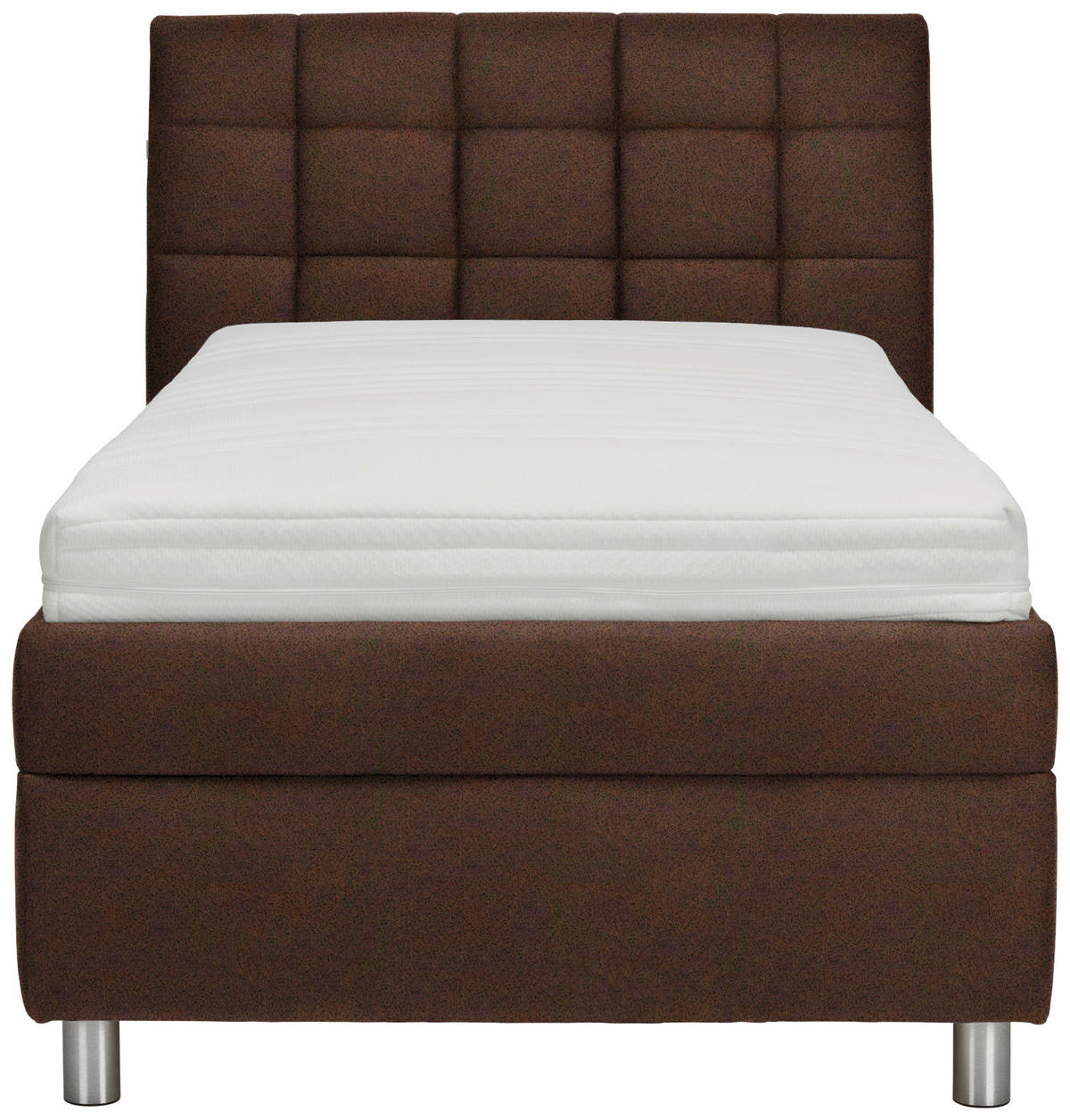 POLSTERBETT Matratze, Lattenrost Braun 100/200 cm  - Silberfarben/Weiß, KONVENTIONELL, Holz/Textil (100/200cm) - Esposa
