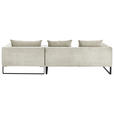 ECKSOFA in Cord Creme  - Creme/Schwarz, KONVENTIONELL, Textil/Metall (284/178cm) - Hom`in