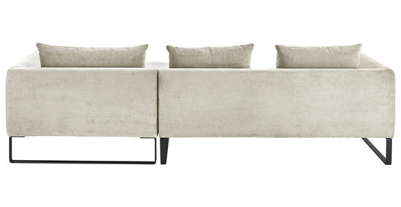 ECKSOFA in Cord Creme  - Creme/Schwarz, KONVENTIONELL, Textil/Metall (284/178cm) - Hom`in