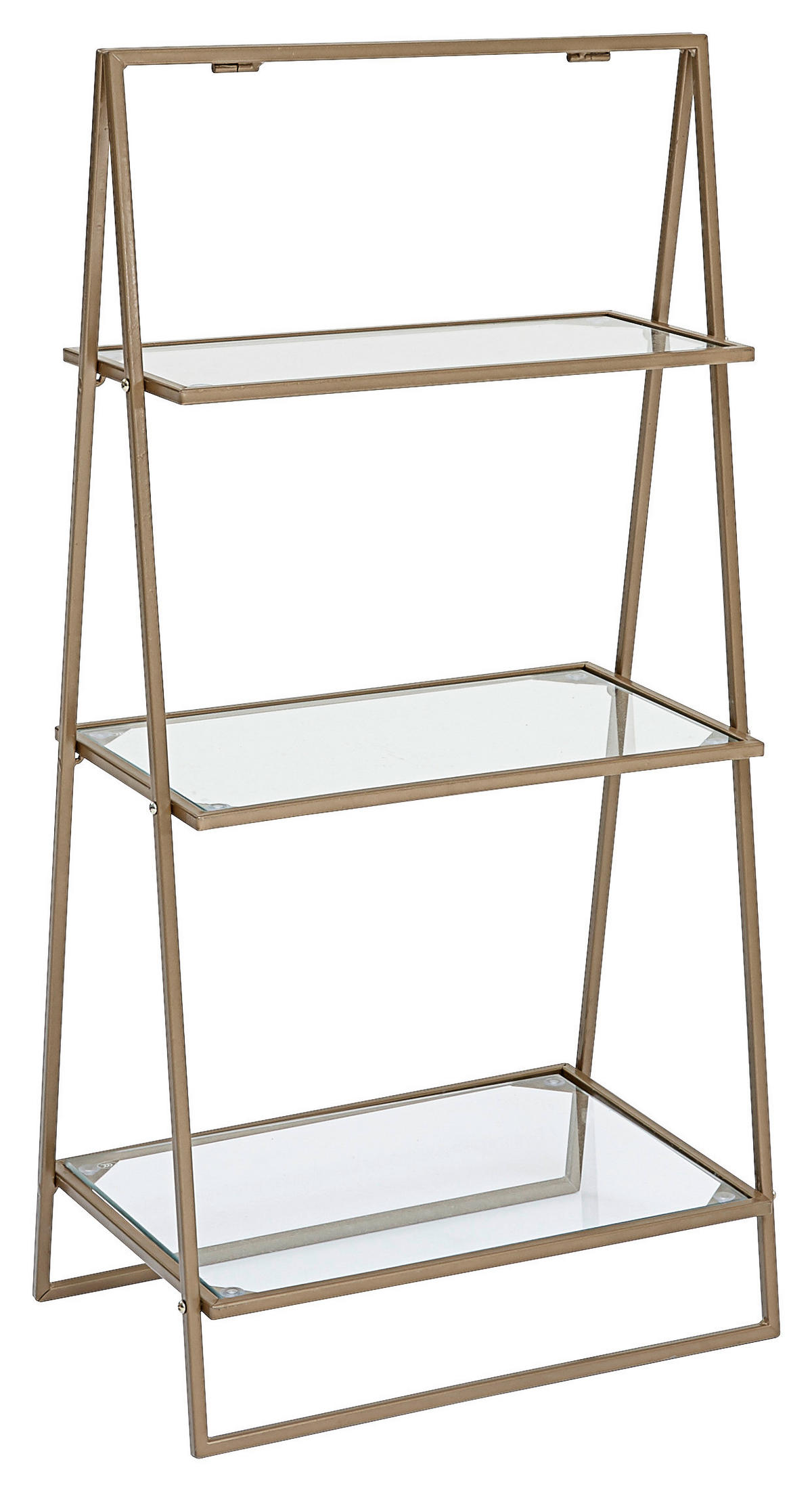 Etajeră, 45/90,5/30 cm, străveziu, auriu,  - auriu/străveziu, Lifestyle, sticlă/metal (45/90,5/30cm) - Landscape