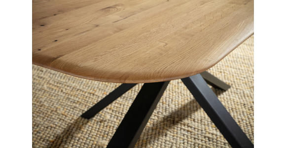 ESSTISCH Schwarz, Eichefarben rechteckig  in verschiedenen Größen erhältlich, Variantenauswahl  - Eichefarben/Schwarz, LIFESTYLE, Holz/Metall (160/90/75cm) - Linea Natura