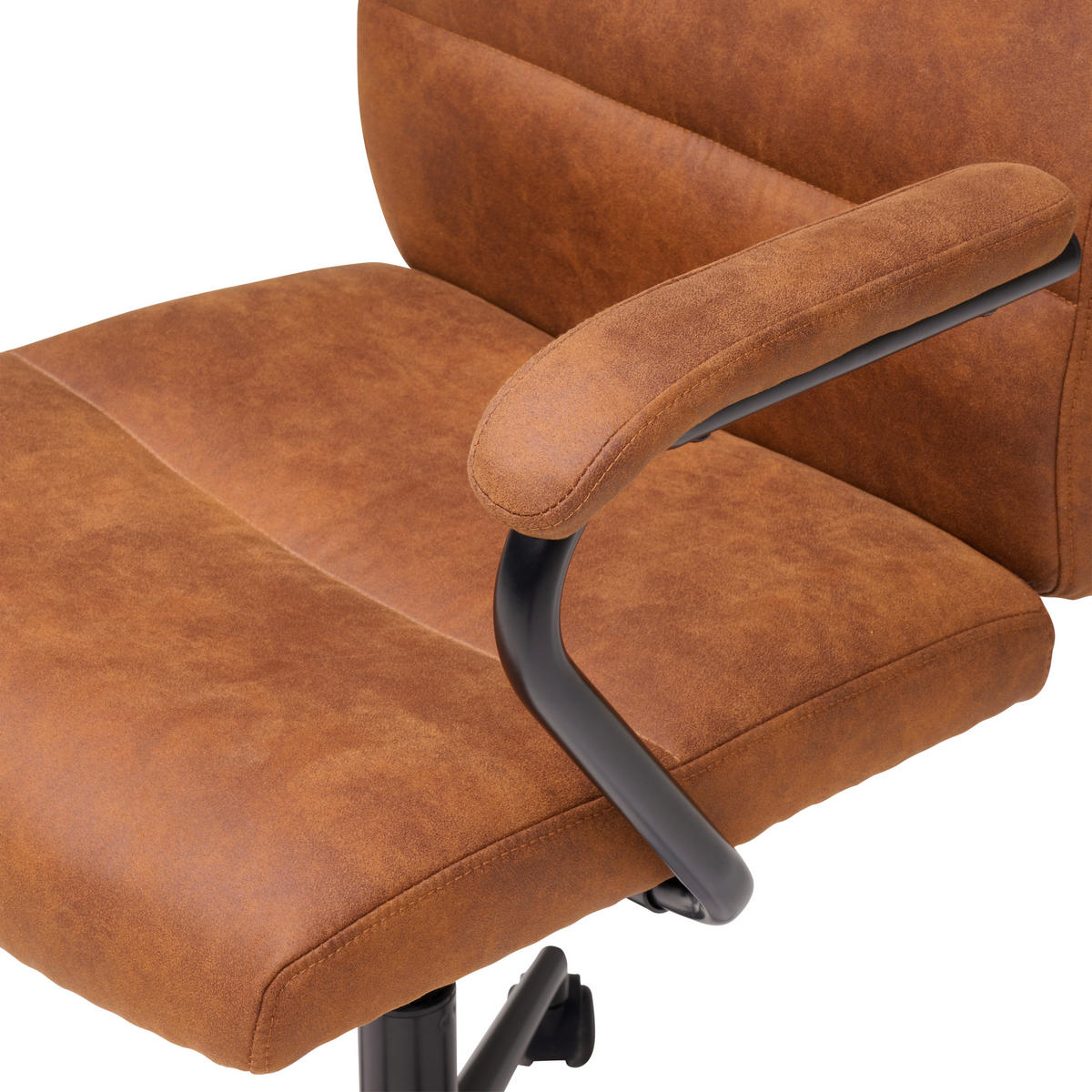 OTOČNÁ ŽIDLE, tkaná látka, černá, karamel - černá/karamel, Moderní, kov/textil (60/99-109/64cm) - MID.YOU