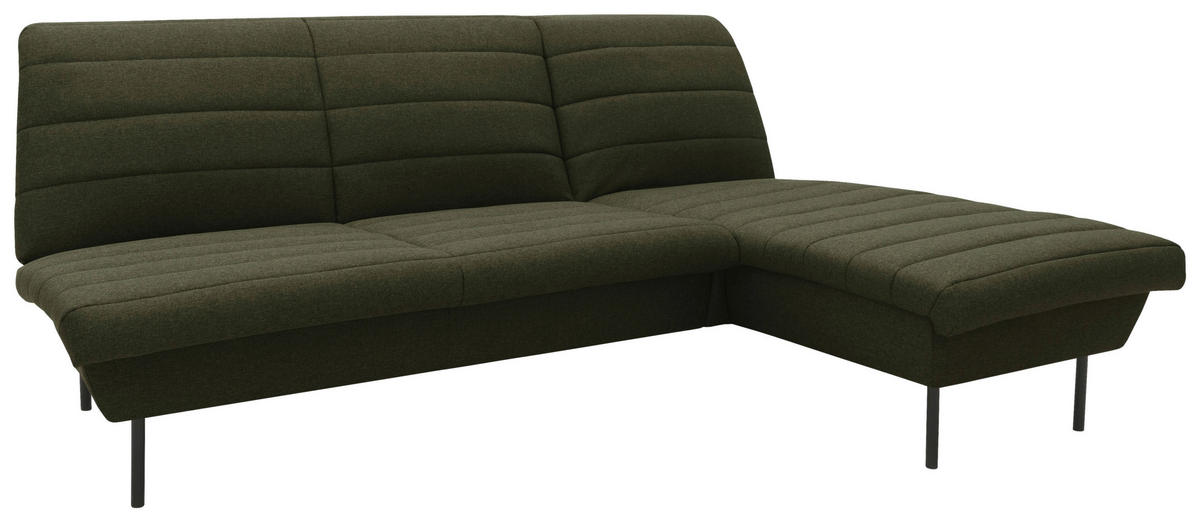 ECKSOFA in Webstoff Grün  214/168 cm  - Schwarz/Grün, Design, Textil/Metall (214/168cm) - LOOKS by W.Joop