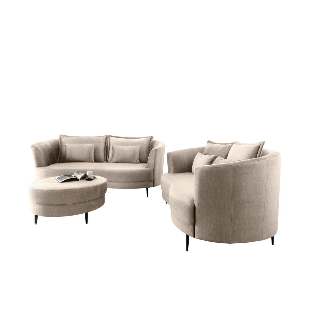 Thumbnail - Livetastic 2-Sitzer-Sofa, Beige, Textil, Uni, Füllung: Schaumstoff, 179x85x101 cm, Made in EU, Typenauswahl, Hocker erhä...