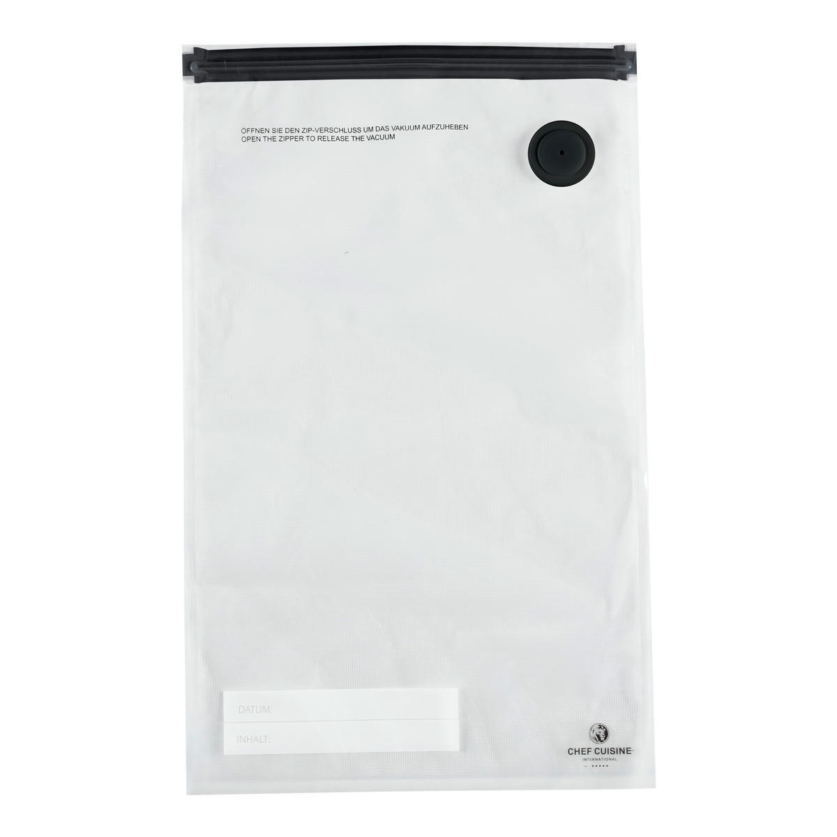 VAKUUM-LEBENSMITTELBEUTEL - Transparent/Schwarz, KONVENTIONELL, Kunststoff (1,25/4/8,5l) - CHEF CUISINE