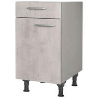 SCHUBKASTENUNTERSCHRANK 45/87/56 cm  in Hellgrau  - Edelstahlfarben/Hellgrau, MODERN, Holzwerkstoff/Metall (45/87/56cm) - Nobilia