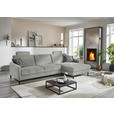 ECKSOFA  in Chenille, Flachgewebe Silberfarben  316/175 cm  - Silberfarben/Schwarz, Design, Textil/Metall (316/175cm) - Dieter Knoll
