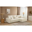 ECKSOFA Beige Velours  - Beige/Schwarz, KONVENTIONELL, Kunststoff/Textil (298/168cm) - Carryhome