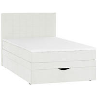 BOXSPRINGBETT 90/200 cm,  in Creme  - Creme/Schwarz, Design, Kunststoff/Textil (90/200cm) - Welnova