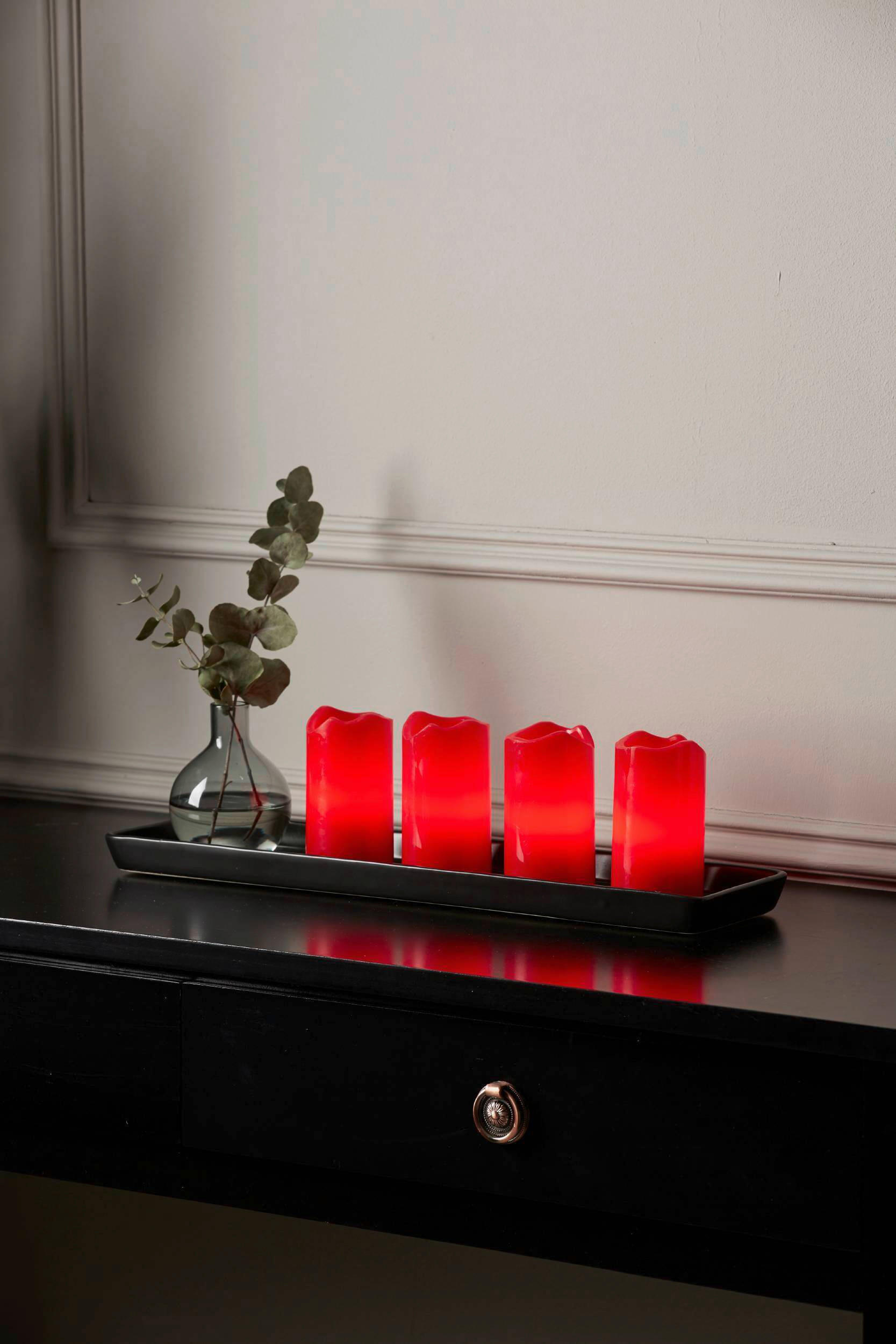 LED-KERZENSET 5/10 cm  - Rot, Basics, Naturmaterialien/Kunststoff (5/10cm) - Eglo