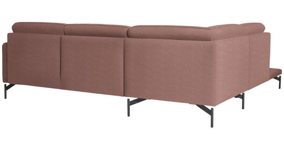 ECKSOFA in Flachgewebe Hellrot  - Hellrot/Anthrazit, Design, Textil/Metall (230/254cm) - Ambiente