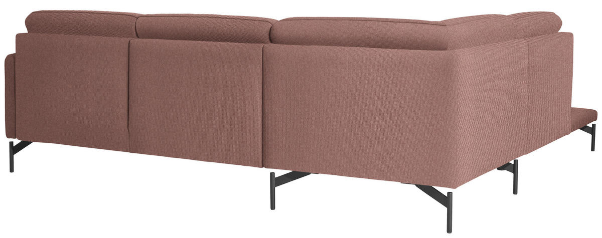 ECKSOFA in Flachgewebe Hellrot  - Hellrot/Anthrazit, Design, Textil/Metall (230/254cm) - Johann Jakob