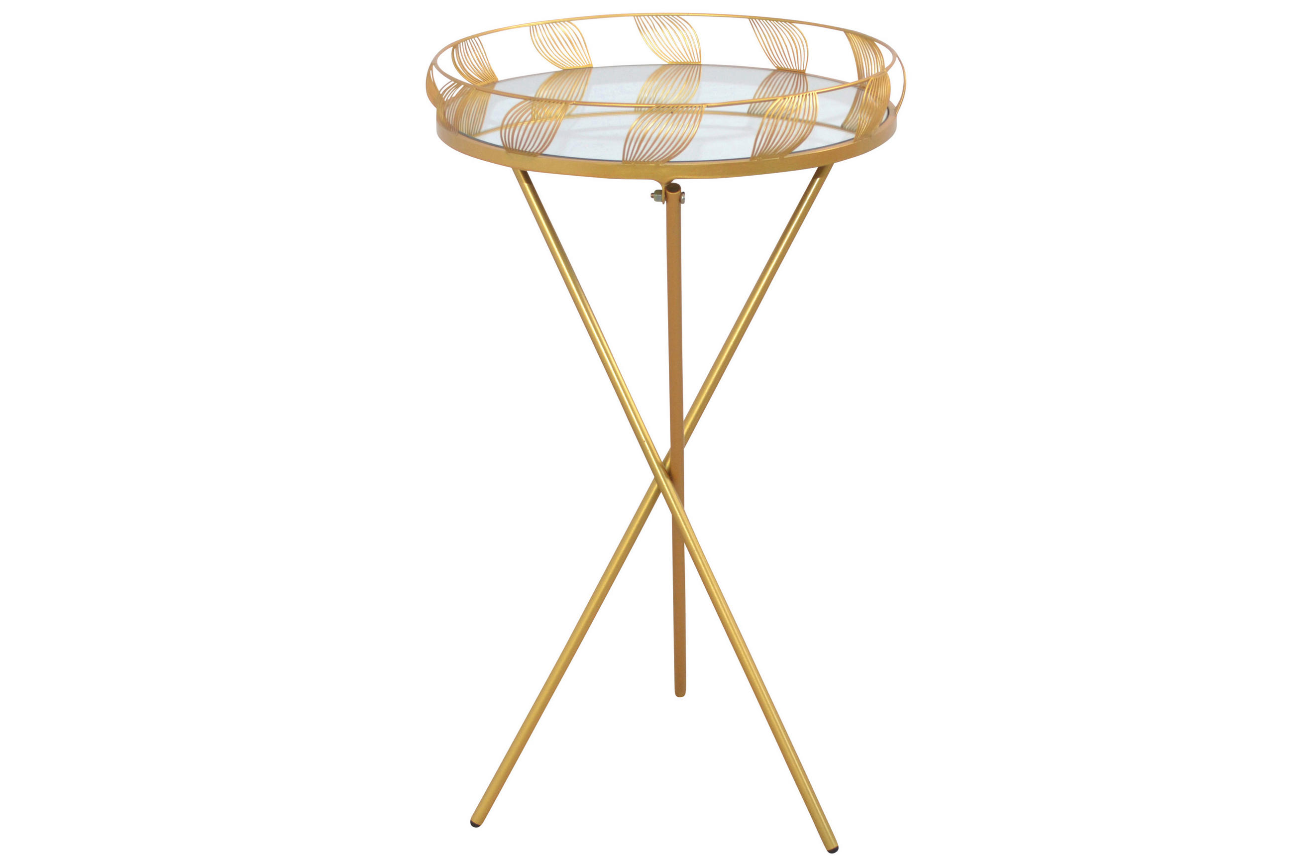 BEISTELLTISCH 40/40/71 cm Goldfarben rund  - Goldfarben, Design, Glas/Metall (40/40/71cm) - MID.YOU