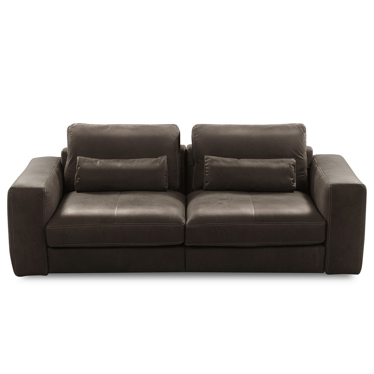 2-SITZER-SOFA  in Echtleder Fango   - Fango/Beige, Design, Leder/Kunststoff (240/85/123cm) - Livetastic