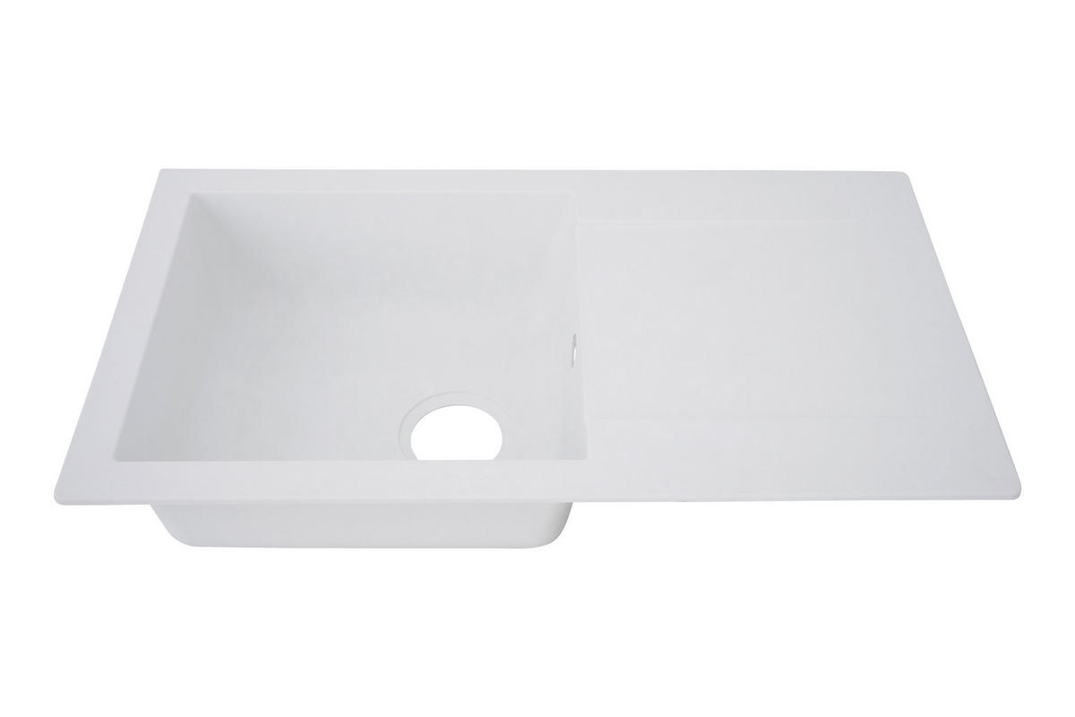 SPÜLE 1712DENVER78X44W  - Weiß, Trend, Glas/Kunststoff (78/17/43,5cm) - Respekta