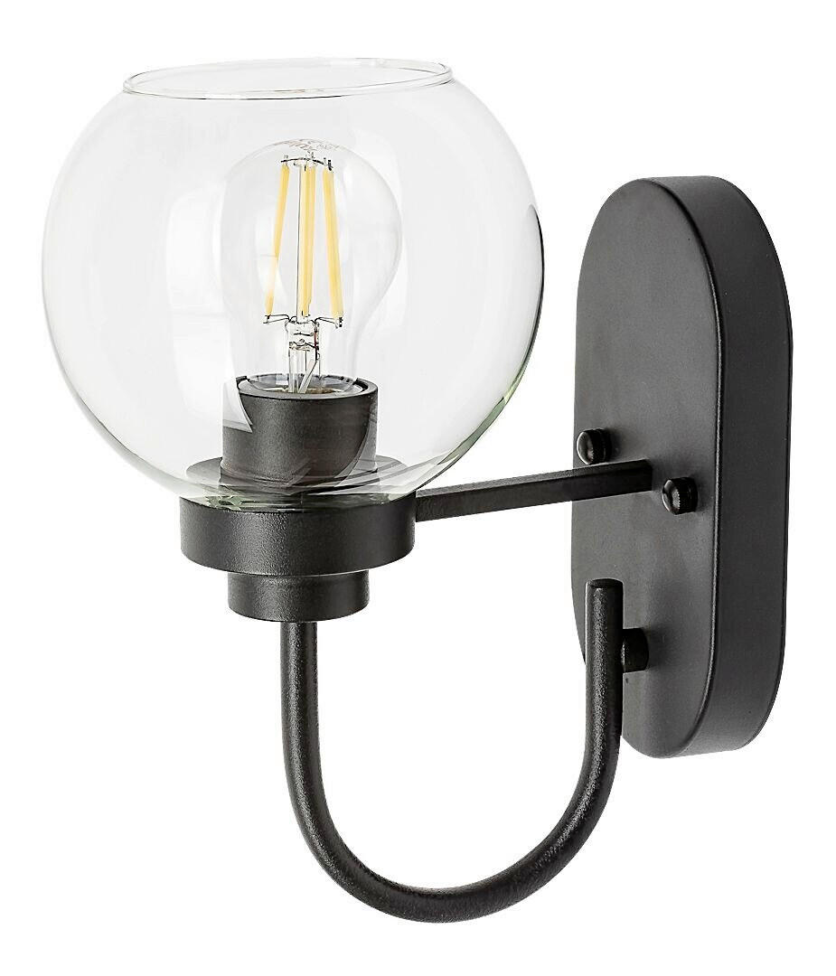 NÁSTĚNNÉ KOUPELNOVÉ SVÍTIDLO, 26.5/21/15 cm - černá/průhledné, Basics, kov/sklo (26.5/21/15cm)