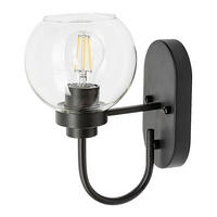 NÁSTENNÉ SVIETIDLO DO KÚPEĽNE, 26.5/21/15 cm - priehľadné/čierna, Basics, kov/sklo (26.5/21/15cm)