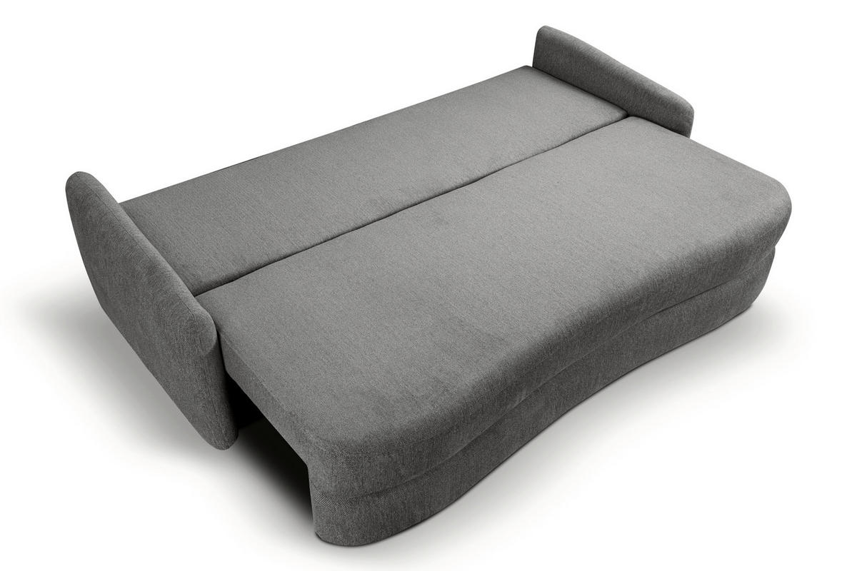 SCHLAFSOFA DIANA  mit Liegefunktion Struktur Grau  - Schwarz/Grau, Basics, Kunststoff/Textil (231/93/108cm) - MID.YOU