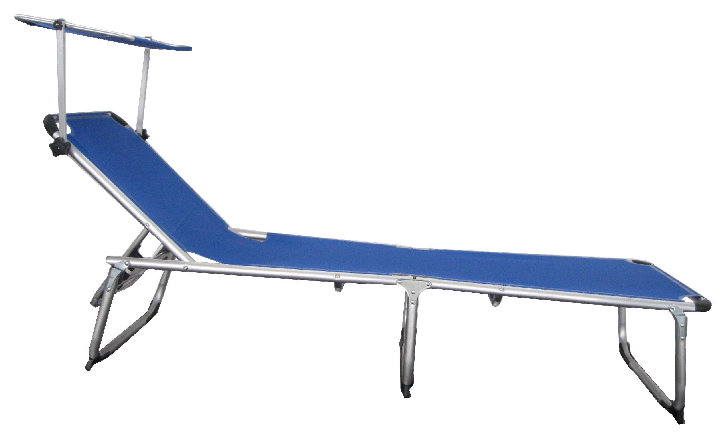 SONNENLIEGE 61/30/188 cm  - Blau/Grau, MODERN, Kunststoff/Textil (61/30/188cm) - Gardenson