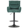 BARHOCKER Cord Grün Stoffauswahl, Sitzfläche 360° drehbar  - Schwarz/Grün, Design, Textil/Metall (54/98-120/58cm) - Novel