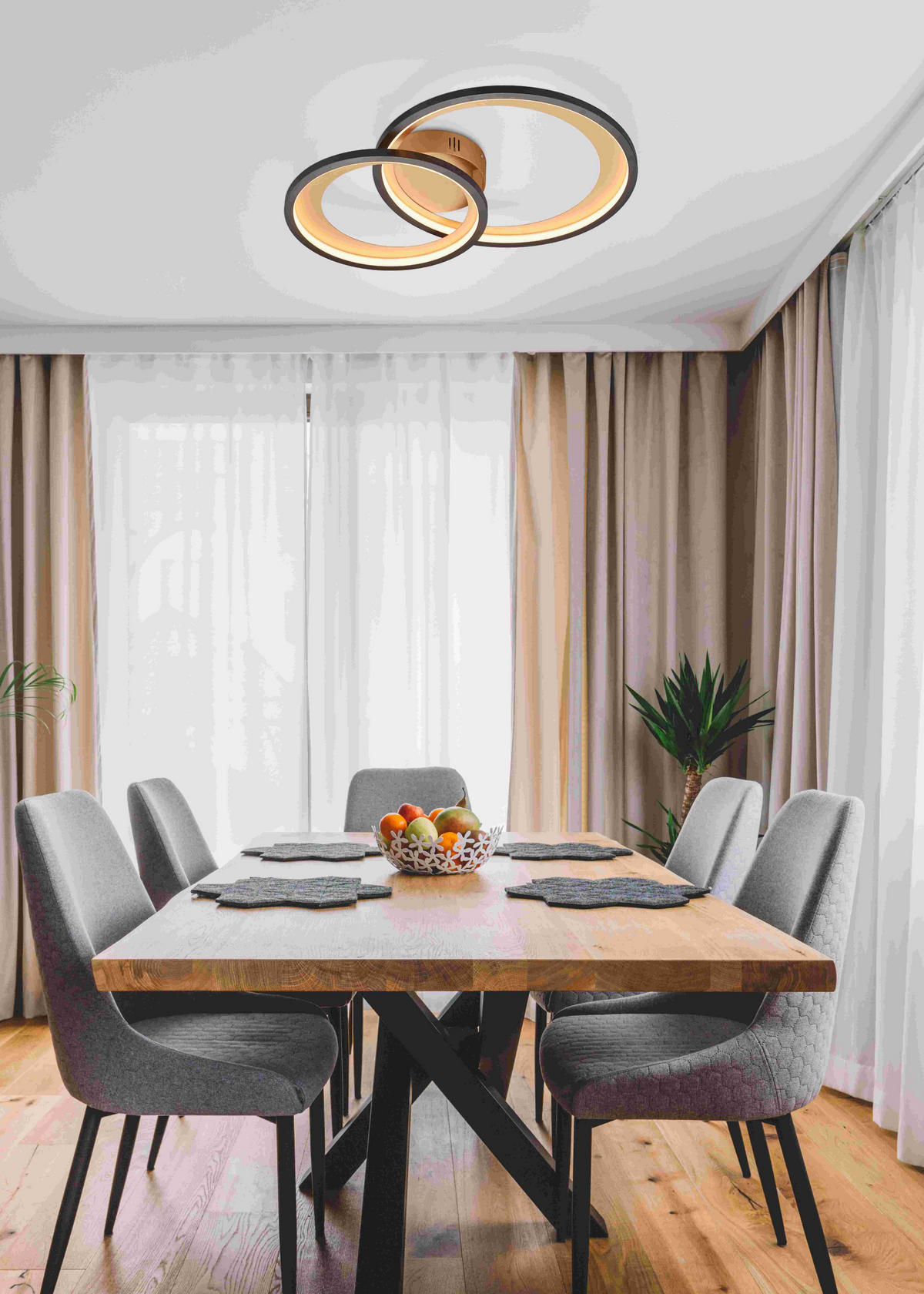 STROPNA LED-SVETILKA  Granada 29 W/2650 lm/3000 K/230 V/ - zlate barve/črna, Basics, kovina (59/43/8,5cm)