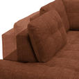 ECKSOFA in Flachgewebe, Leinenoptik Cognac  - Cognac/Schwarz, Design, Textil/Metall (208/247cm) - Xora