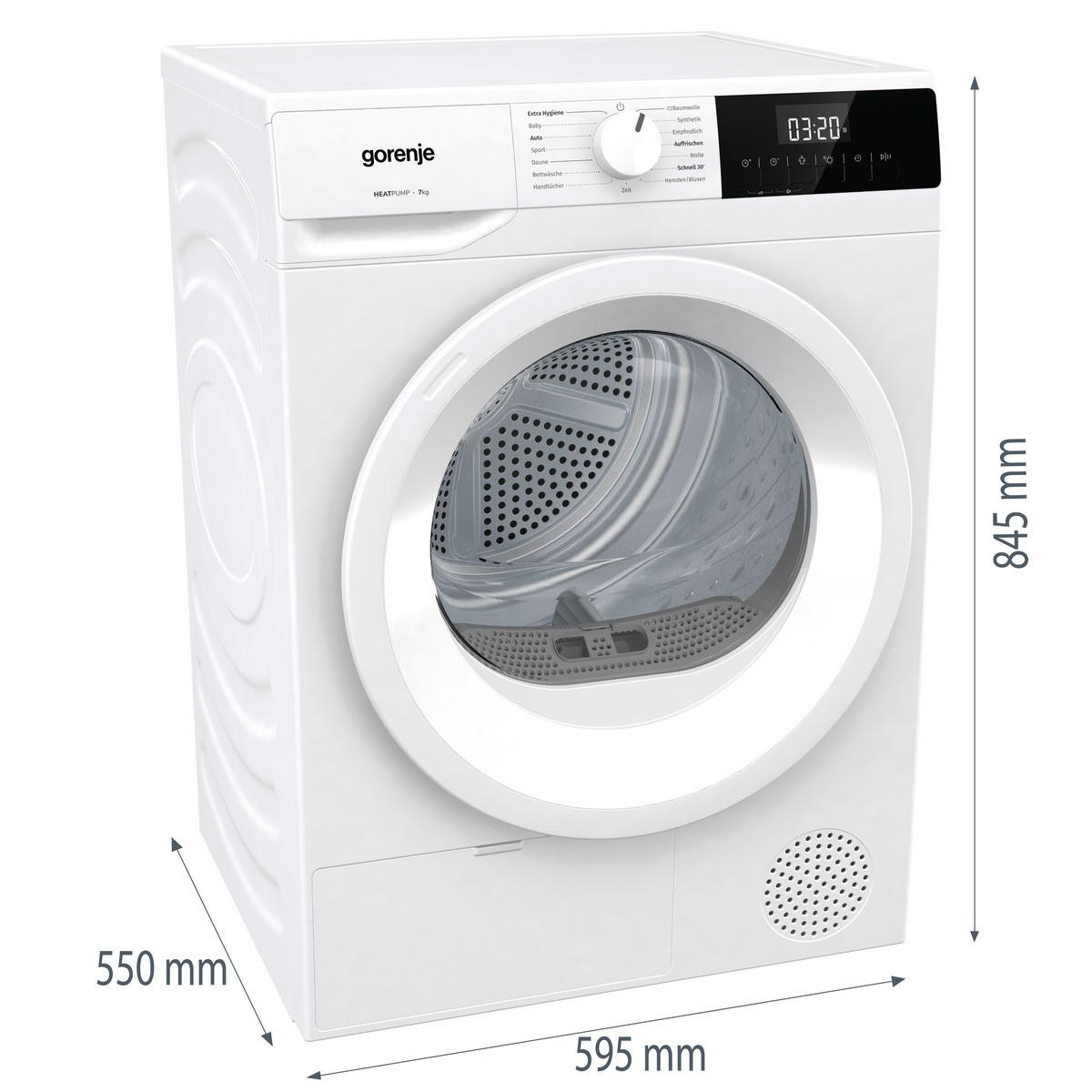 WÄRMEPUMPENTROCKNER DHNE72  - Weiß, MODERN, Glas/Kunststoff (59,5/84,5/58,0cm) - Gorenje