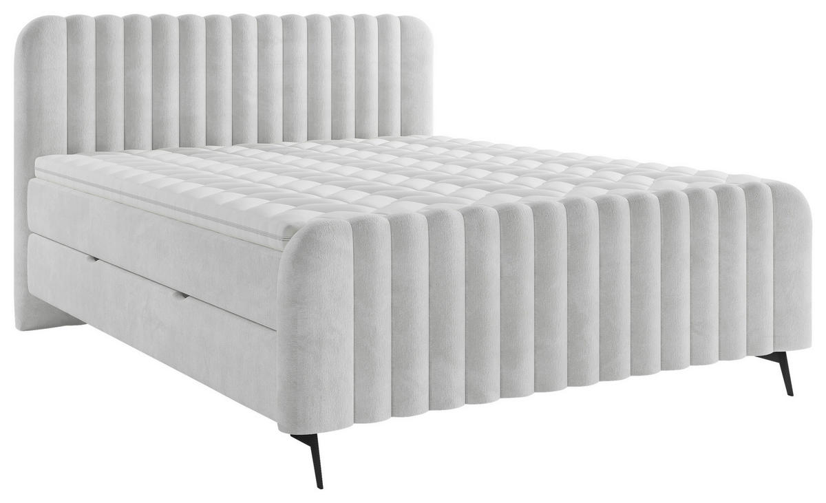 BOXBETT 160/200 cm  in Hellgrau  - Schlammfarben/Hellgrau, Modern, Holz/Holzwerkstoff (160/200cm) - MID.YOU