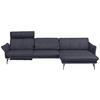 ECKSOFA in Lederlook Blau, Grau  - Blau/Anthrazit, Design, Textil/Metall (330/174cm) - Himolla