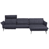 ECKSOFA in Lederlook Blau, Grau  - Blau/Anthrazit, Design, Textil/Metall (330/174cm) - Himolla