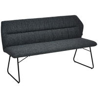 SITZBANK 156,5/87/62 cm Mikrofaser Grau  - Schwarz/Grau, Design, Textil/Metall (156,5/87/62cm) - Novel
