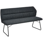 SITZBANK 156,5/87/62 cm Mikrofaser Grau  - Schwarz/Grau, Design, Textil/Metall (156,5/87/62cm) - Novel