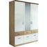 DREHTÜRENSCHRANK in Weiß, Sonoma Eiche - Alufarben/Weiß, KONVENTIONELL, Glas/Holzwerkstoff (136/199/56cm) - Boxxx DREHTÜRENSCHRANK in Weiß, Sonoma Eiche - Alufarben/Weiß, KONVENTIONELL, Glas/Holzwerkstoff (136/199/56cm) - Boxxx