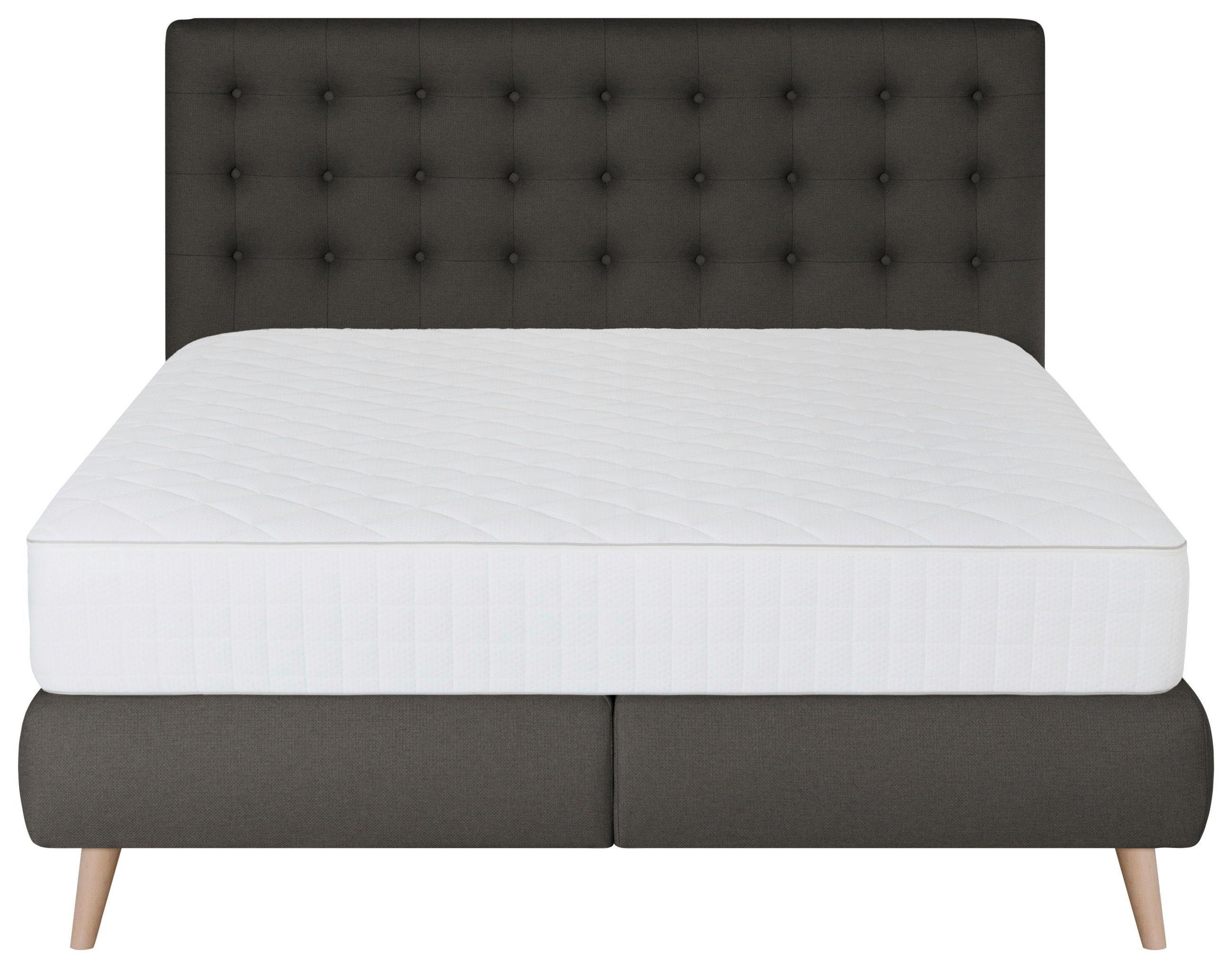 BOXSPRINGBETT 180/200 cm  in Anthrazit  - Anthrazit, Design, Holz/Textil (180/200cm) - Carryhome