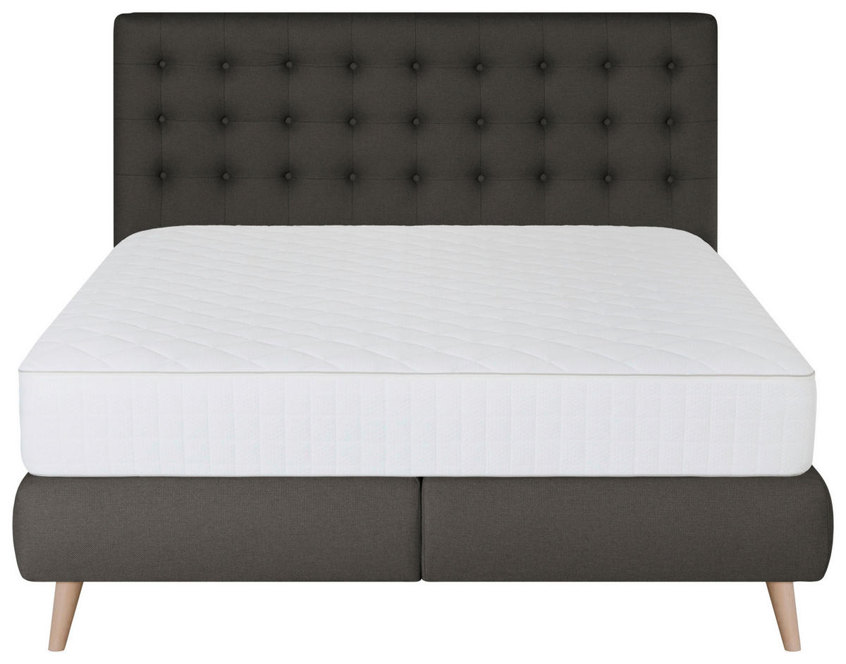 BOXSPRINGBETT 180/200 cm  in Anthrazit  - Anthrazit, Design, Holz/Textil (180/200cm) - Carryhome