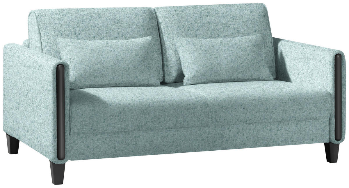 SCHLAFSOFA in Holz, Textil Schwarz, Hellblau  - Schwarz/Hellblau, Design, Holz/Textil (174/88/104cm) - Niels Andersson