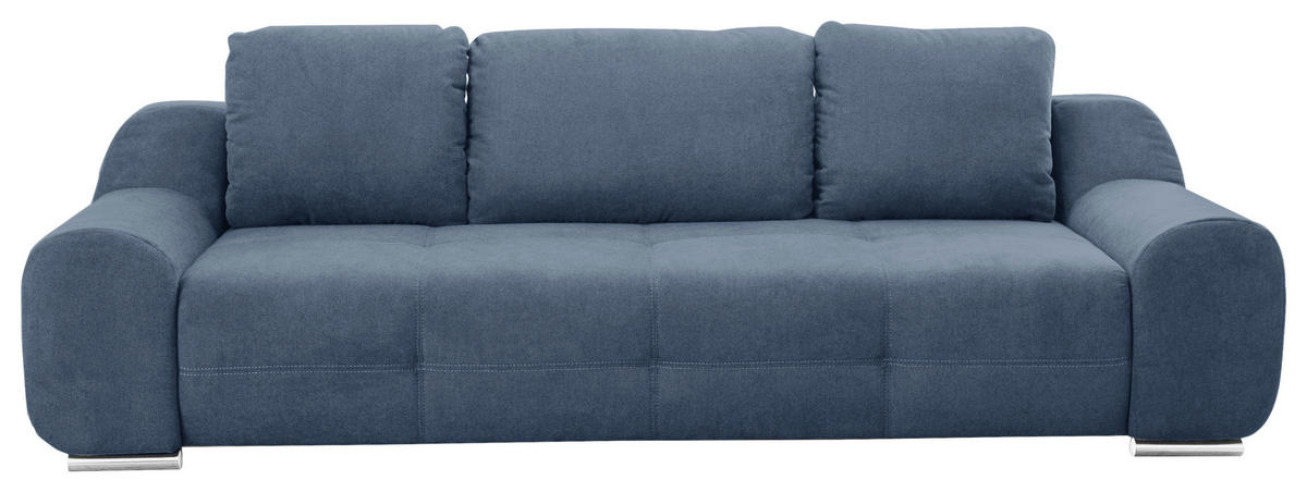 BIGSOFA in Flachgewebe Blau  - Blau, Basics, Textil/Metall (266/70/102cm) - Sit & More