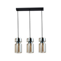 HÄNGLAMPA Nivio 122.5/50/10 cm  - ljusgrå, Design, glas (122.5/50/10cm)