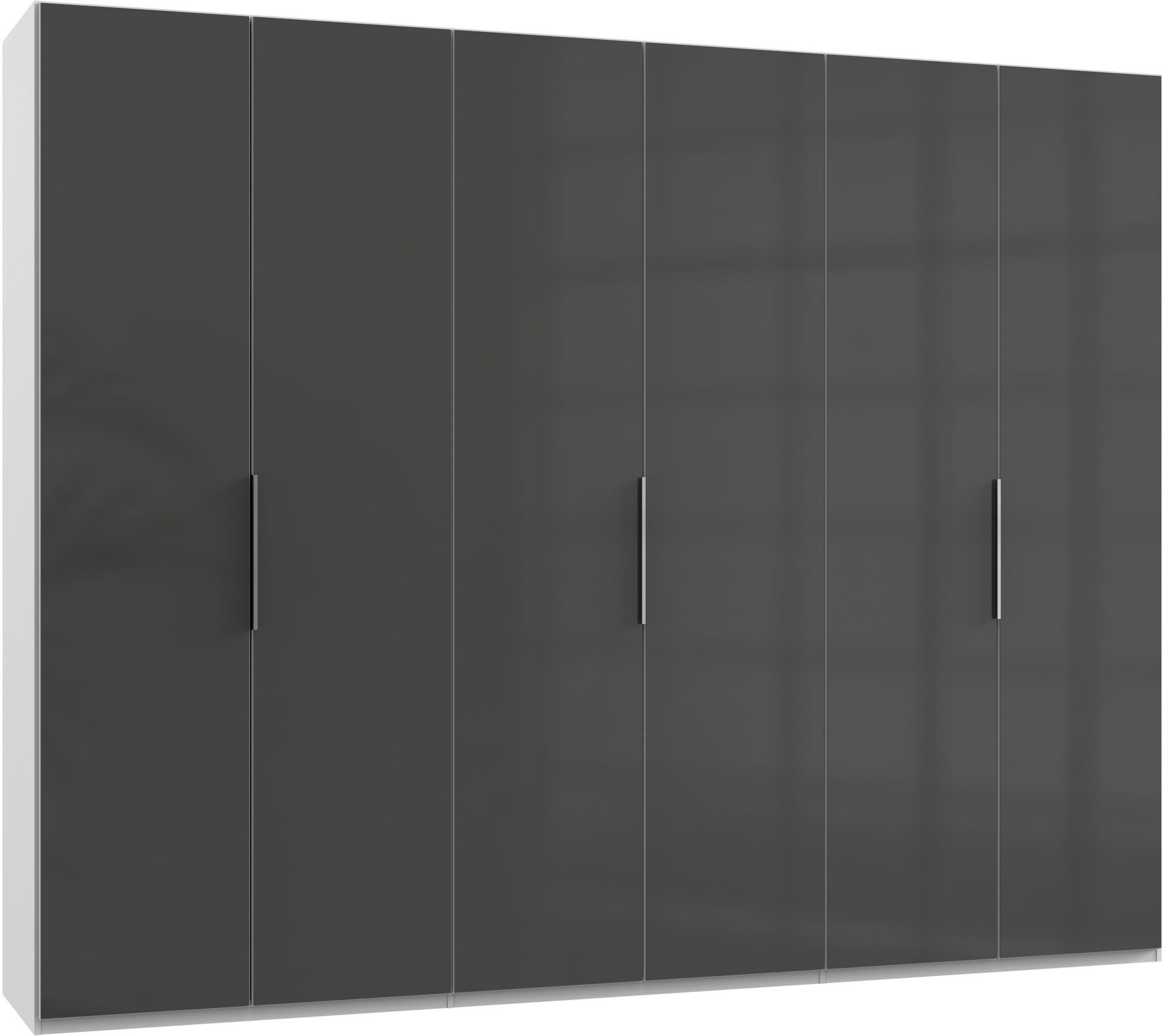 DREHTÜRENSCHRANK in Grau, Weiss  - Chromfarben/Weiss, Modern, Glas/Holzwerkstoff (300/236/58cm) - MID.YOU