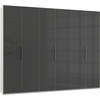 DREHTÜRENSCHRANK 300/236/58 cm 6-türig Grau, Weiß  - Chromfarben/Weiß, MODERN, Glas/Holzwerkstoff (300/236/58cm) - MID.YOU