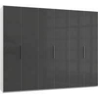 DREHTÜRENSCHRANK in Grau, Weiss  - Chromfarben/Weiss, Modern, Glas/Holzwerkstoff (300/236/58cm) - MID.YOU